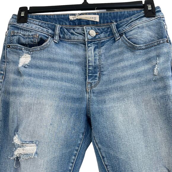 Cowgirl Tuff SZ W29xL33 Festival Trouser Flare Jeans Mid-Rise Stretch Distressed - Picture 2 of 13